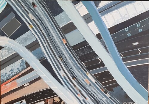 Interstate crossing I par Ken Spohrer, Peinture en vente sur Singulart