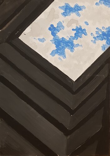 Innenhof II par Ken Spohrer, Peinture en vente sur Singulart
