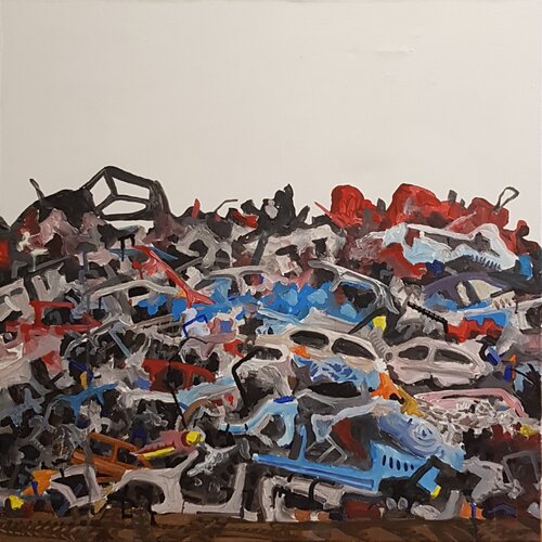 Trash mountain par Ken Spohrer, Peinture en vente sur Singulart