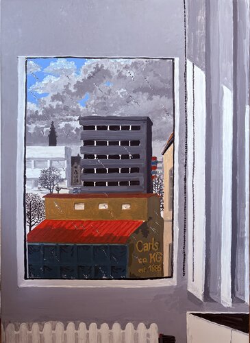 Quartier III (Nach dem Märzregen) par Ken Spohrer, Peinture en vente sur Singulart