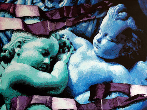 Les enfants de Zeus. van Guy Wilga Lerat, Schilderij te koop op Singulart