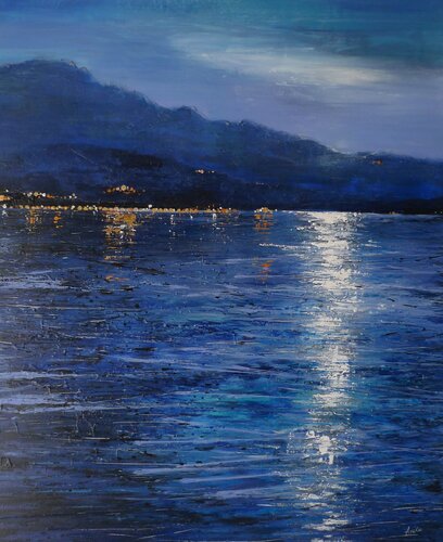 Lac dans la nuit von Sylwia Avola, Malerei kaufen auf Singulart