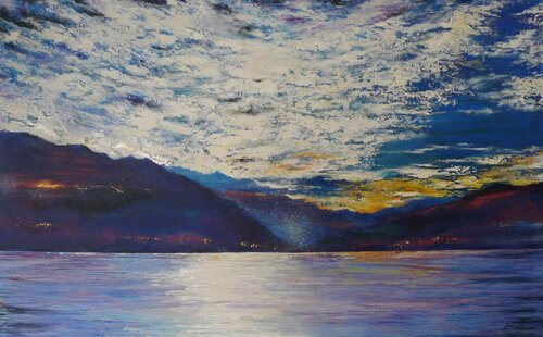 Nuages sur le lac van Sylwia Avola, Schilderij te koop op Singulart