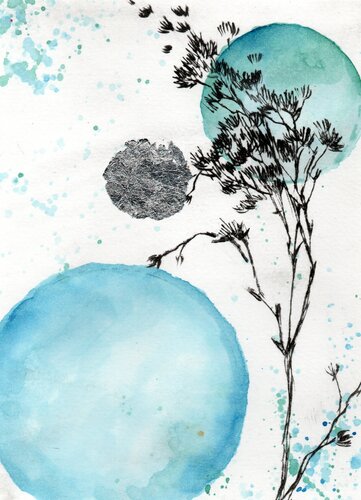 Nature 1 bleu van Sylwia Avola, Werk op papier te koop op Singulart