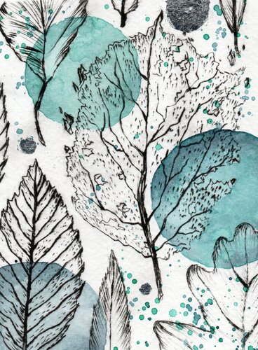 Nature 2 bleu van Sylwia Avola, Werk op papier te koop op Singulart