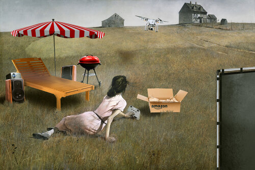 Christinas's World of Prime 24x36 van Chris Fox Gilson, Digitaal te koop op Singulart