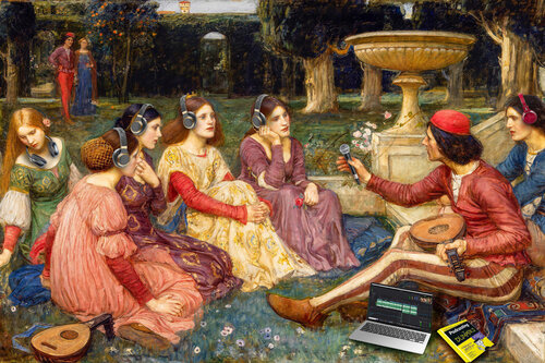 Bocaccio's Podcast 30x40 di Chris Fox Gilson, Digitale in vendita su Singulart