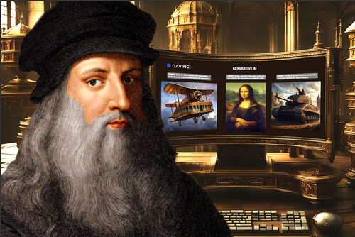 Leonardo's Last Invention 24x36 (LED Backlighting) van Chris Fox Gilson, Digitaal te koop op Singulart