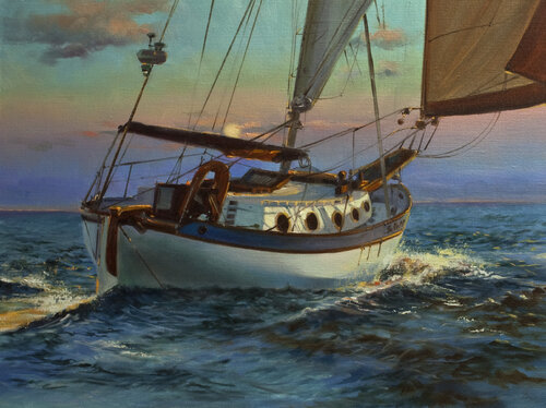 Golden Horizon on the Baltic von Satu Helle, Malerei kaufen auf Singulart