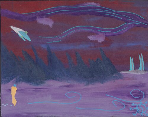 Departing Del'Ra par Aloysius Candide, Peinture en vente sur Singulart