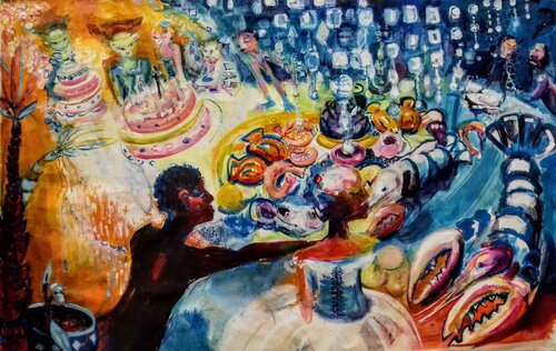 Le bal des homards von Laurence LEJAY, Malerei kaufen auf Singulart