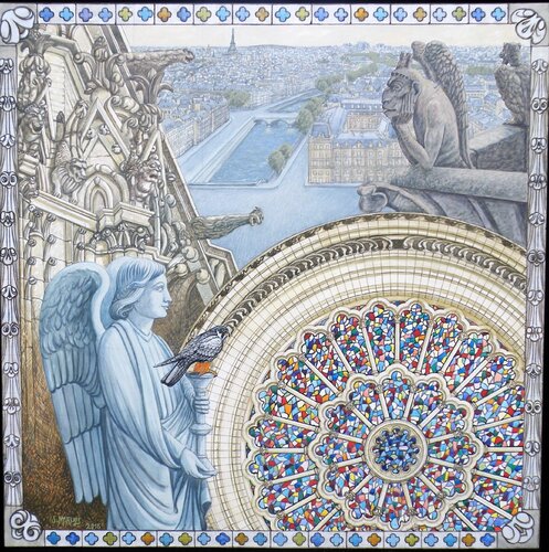 les gardiens de Notre Dame  ou Concrétion de Notre Dame von stéphane morlais, Werk auf Papier kaufen auf Singulart