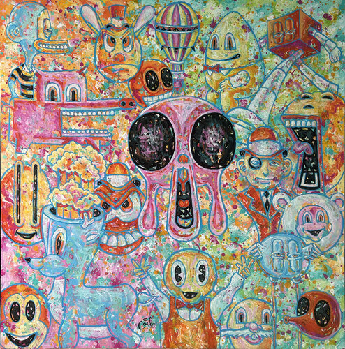 Rabbit in the Headlight van Carl Lozada, Schilderij te koop op Singulart