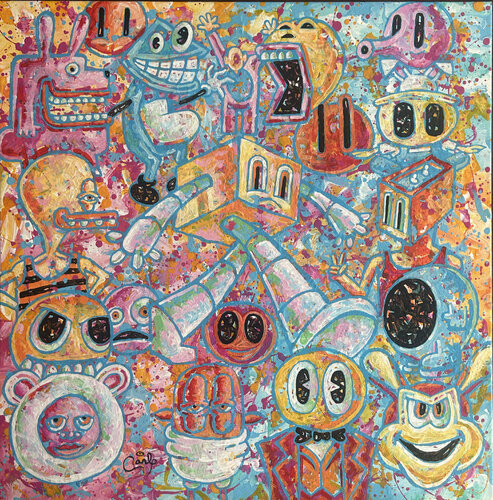 Cube Man by Carl Lozada, Painting for Sale on Singulart