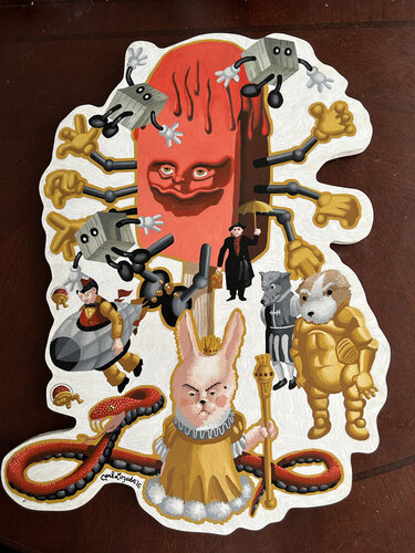 Pop and the Rabbit Queen di Carl Lozada, Pittura in vendita su Singulart