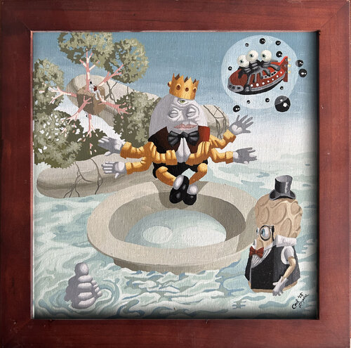 Pop and the Rabbit Queen von Carl Lozada, Malerei kaufen auf Singulart
