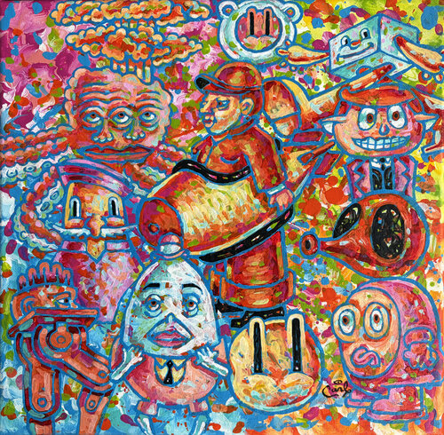 Space Blimpboy par Carl Lozada, Peinture en vente sur Singulart