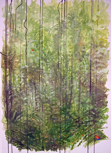 Rideau vert by -- DEYRMON, Work on Paper for Sale on Singulart