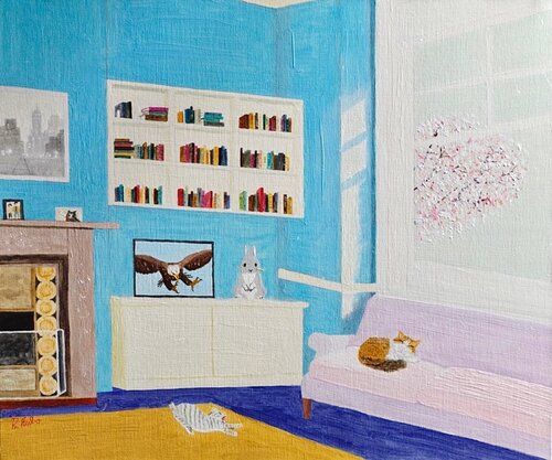 blue room di Ryohei Kubo, Pittura in vendita su Singulart