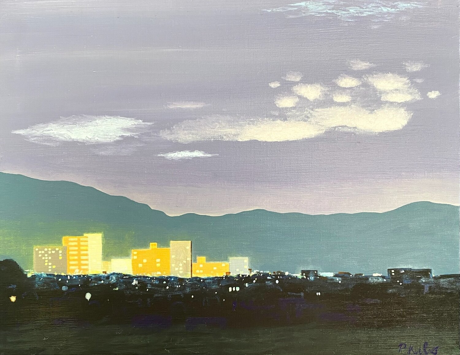My mother's favorite view, at night Ryohei Kubo Originalgemälde zu verkaufen