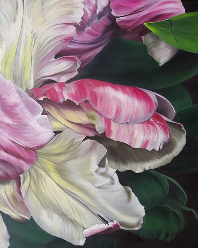 tulip close up I de Traute Ziegenfuss, Pintura a la venta en Singulart