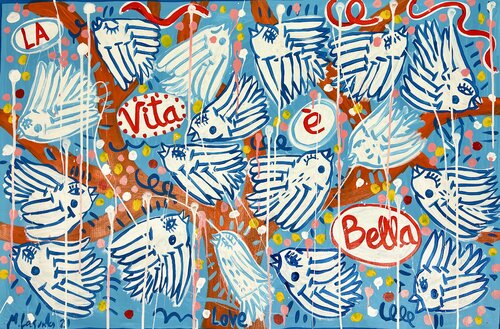 La Vita é Bella par Mercedes Lagunas, Peinture en vente sur Singulart