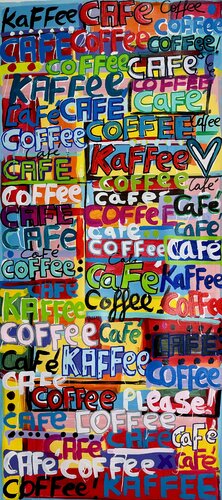 Kaffee Please par Mercedes Lagunas, Peinture en vente sur Singulart