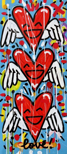The 3 Hearts par Mercedes Lagunas, Peinture en vente sur Singulart