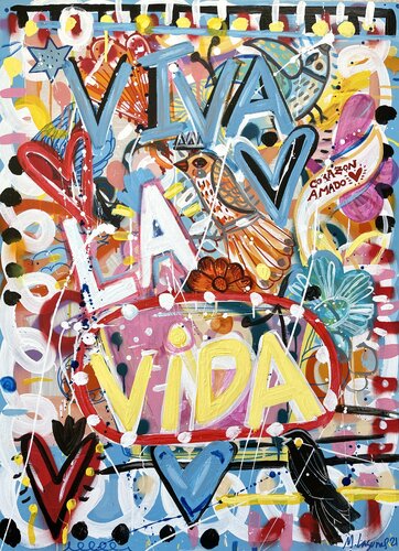 Corazón Amado (Viva la Vida) par Mercedes Lagunas, Peinture en vente sur Singulart