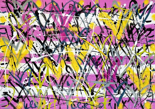 Pink Pop par Mercedes Lagunas, Œuvre sur papier en vente sur Singulart