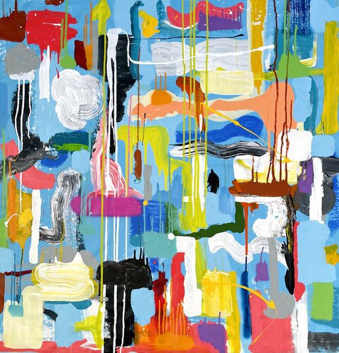 Blue  Abstract 34 Mercedes Lagunas
