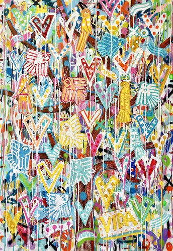 Pájaros y Vida par Mercedes Lagunas, Peinture en vente sur Singulart