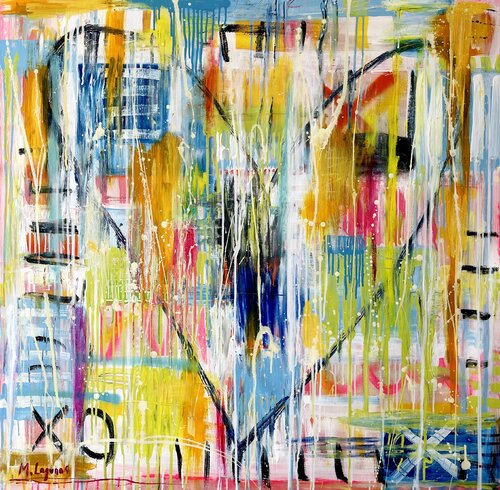 Heart of Colors par Mercedes Lagunas, Peinture en vente sur Singulart
