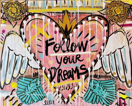 Pink Dreams par Mercedes Lagunas, Peinture en vente sur Singulart