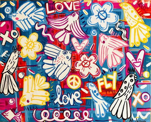 Fly with me di Mercedes Lagunas, Pittura in vendita su Singulart