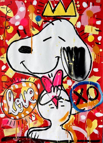 Love yourself Snoopy par Mercedes Lagunas, Œuvre sur papier en vente sur Singulart