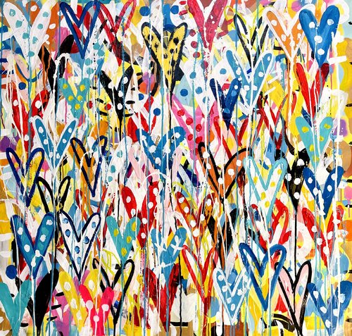Colors and Hearts 15 par Mercedes Lagunas, Peinture en vente sur Singulart