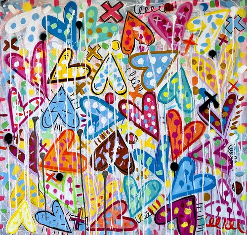 Love 1st Siempre di Mercedes Lagunas, Pittura in vendita su Singulart