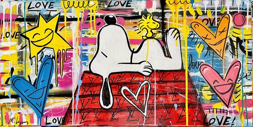Snoopy Dream par Mercedes Lagunas, Peinture en vente sur Singulart