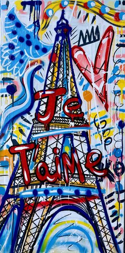 Je T’aime Paris! par Mercedes Lagunas, Peinture en vente sur Singulart