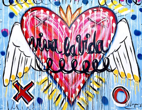Viva la Vida Amore! par Mercedes Lagunas, Peinture en vente sur Singulart