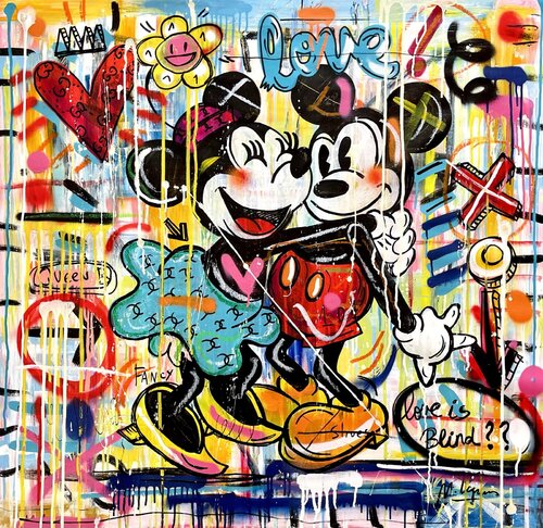Love is Love Mickey di Mercedes Lagunas, Pittura in vendita su Singulart