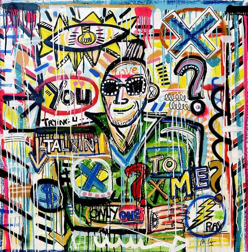 U Talking to Me? par Mercedes Lagunas, Peinture en vente sur Singulart