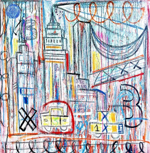 Vacación en NY par Mercedes Lagunas, Peinture en vente sur Singulart