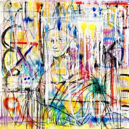 Qué Mona! par Mercedes Lagunas, Peinture en vente sur Singulart