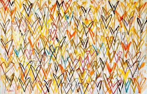 Love Sunset par Mercedes Lagunas, Peinture en vente sur Singulart