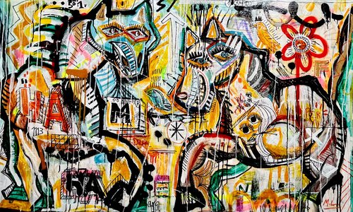 2 Caballos Libres par Mercedes Lagunas, Peinture en vente sur Singulart