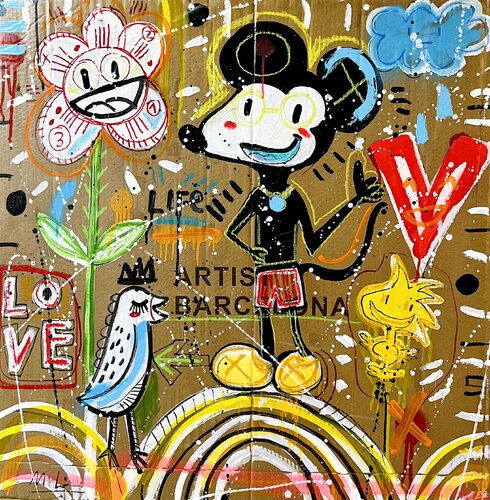 Love Life (Barcelona) van Mercedes Lagunas, Werk op papier te koop op Singulart