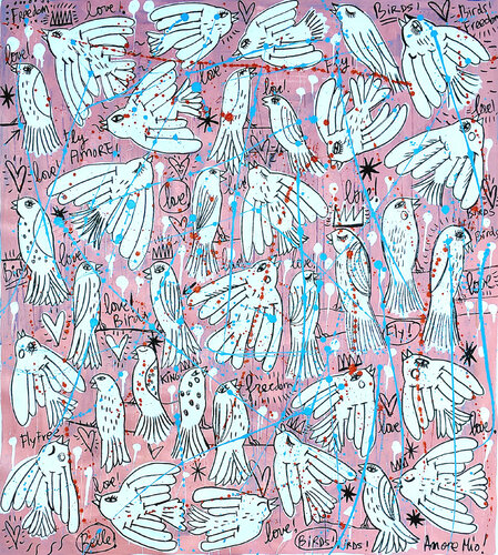 Pink Sky par Mercedes Lagunas, Peinture en vente sur Singulart