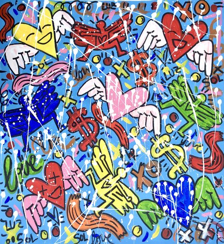Angels, Love & $ van Mercedes Lagunas, Schilderij te koop op Singulart